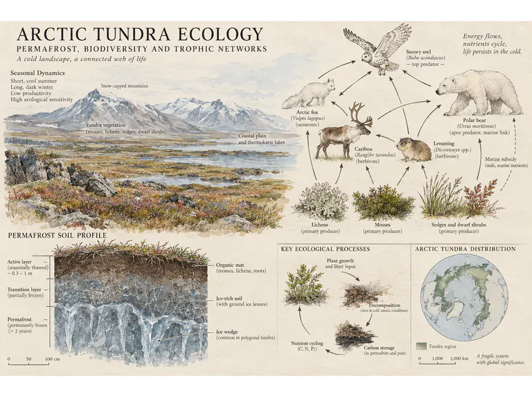 Tundra relationships: a watercolor seasonal map
