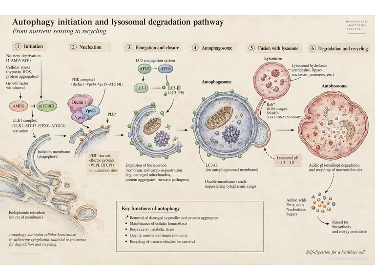 Autophagy: watercolor and ink study