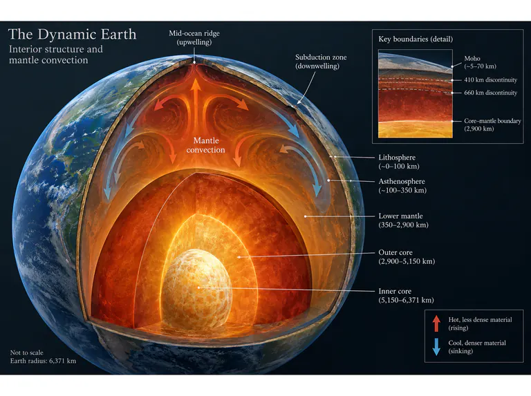Earth interior: a cutaway boundary view