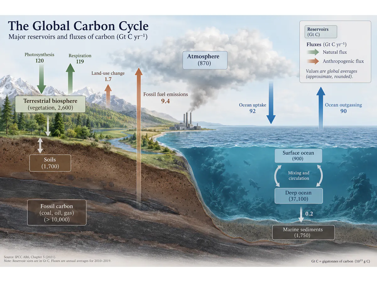 Carbon exchange: a soft-shaded reservoir view