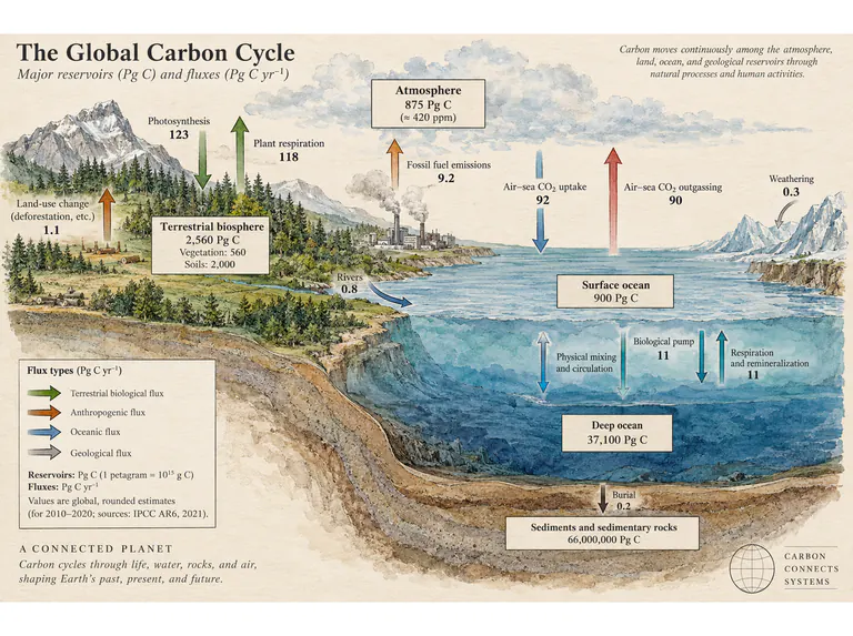 Carbon exchange: a focused watercolor pathway