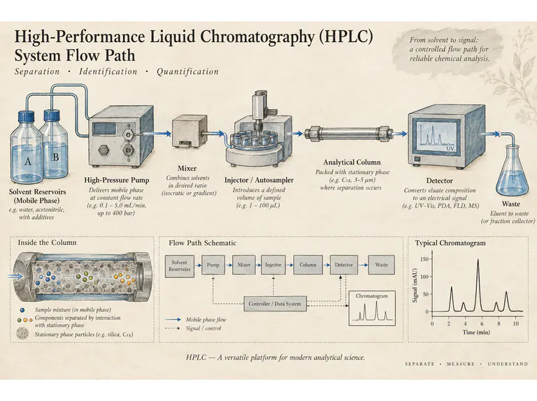 HPLC: a watercolor instrument pathway