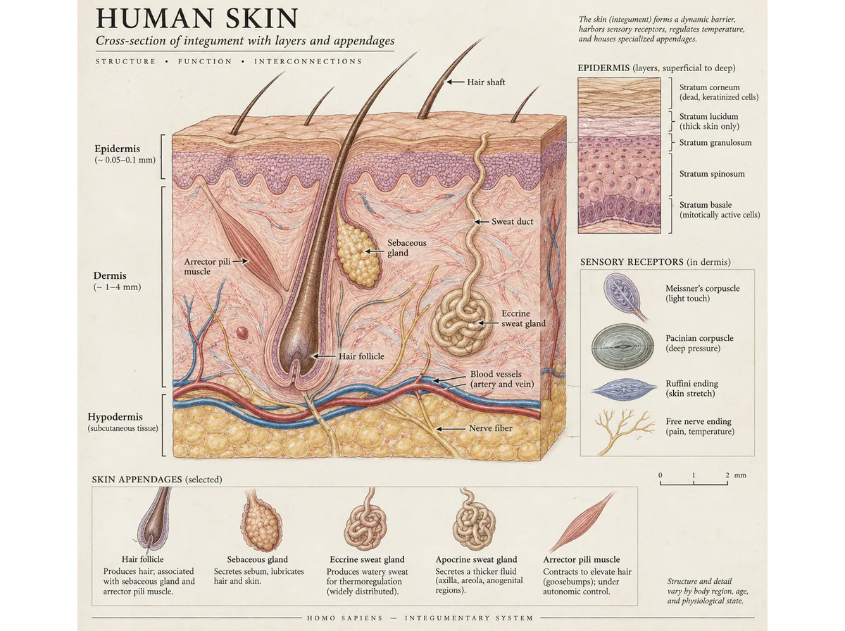 Skin anatomy: an illustrated section plate