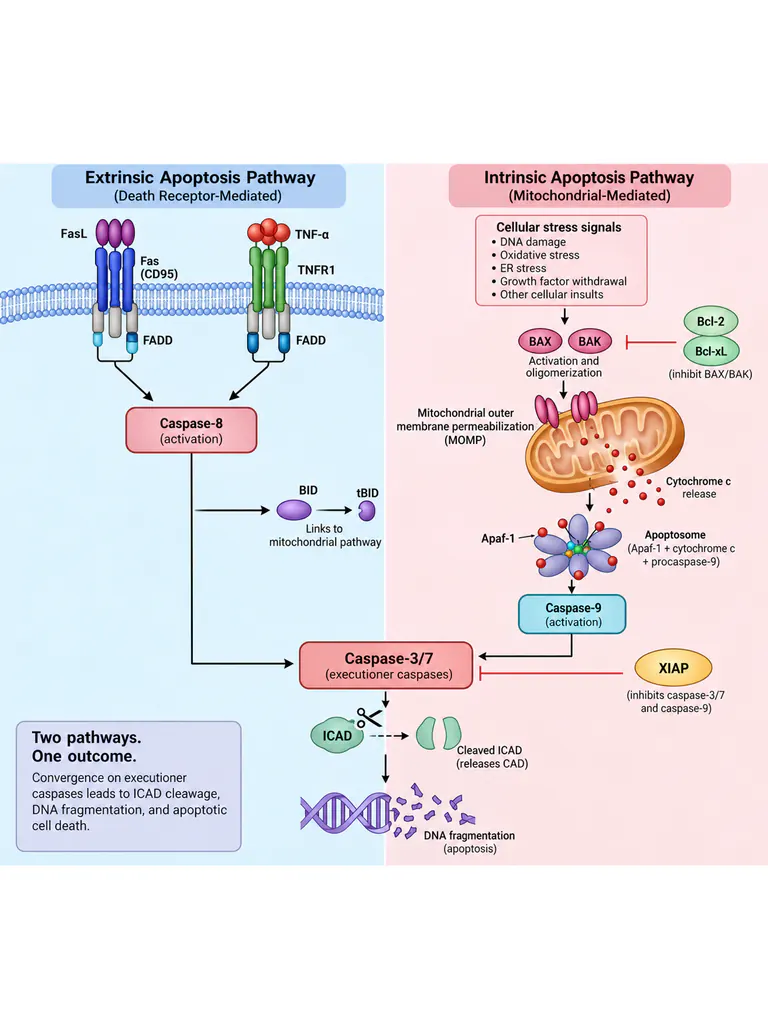 Apoptosis: two routes in parallel