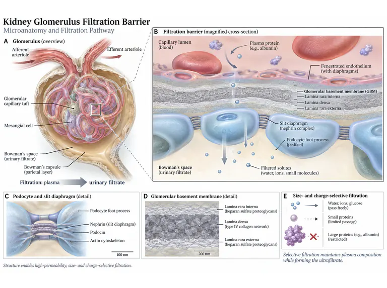 Glomerular barrier: layers and interfaces