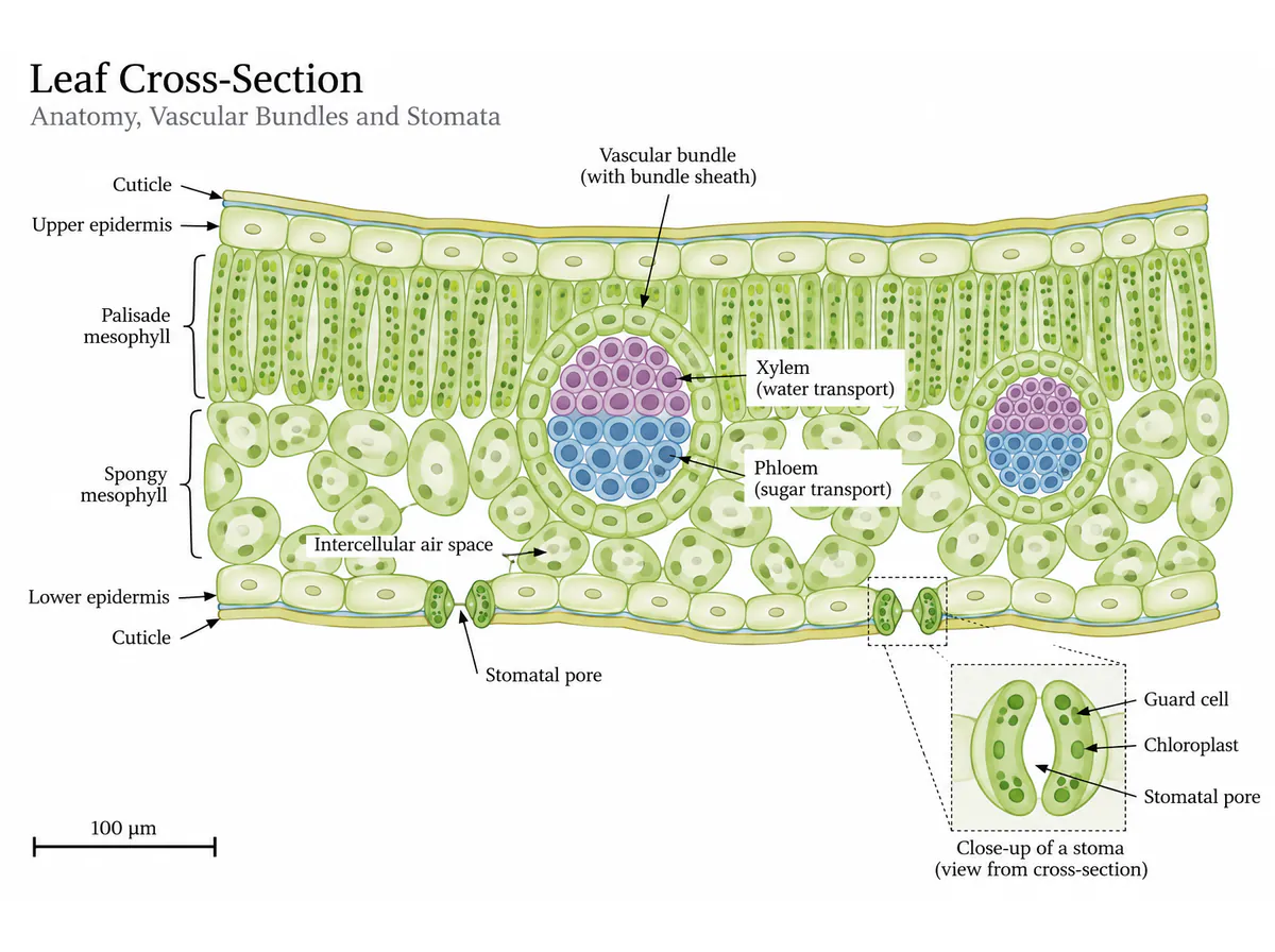 Leaf anatomy: a vector section map