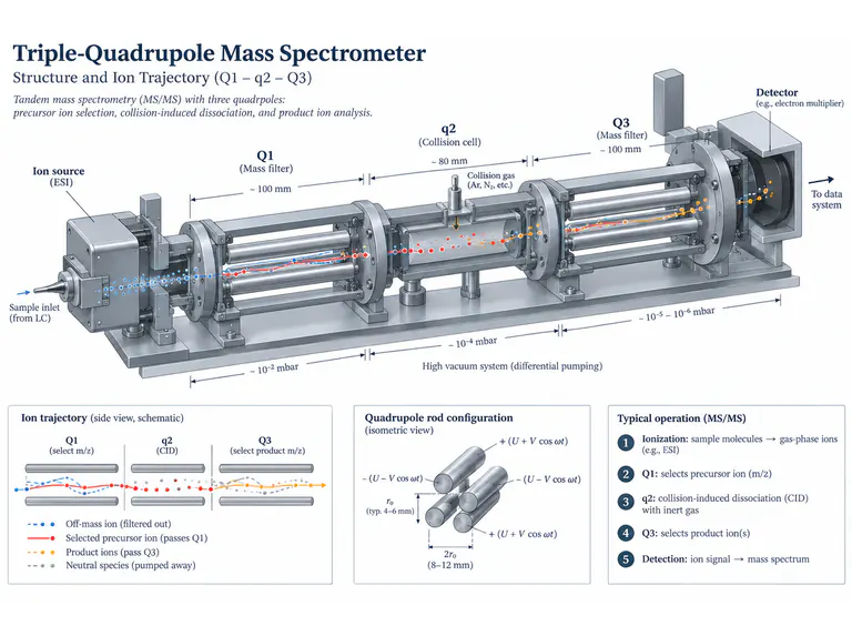Triple-quadrupole MS: a technical ion-route view