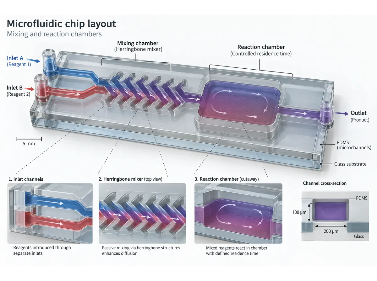 Microfluidics: a cutaway channel arrangement