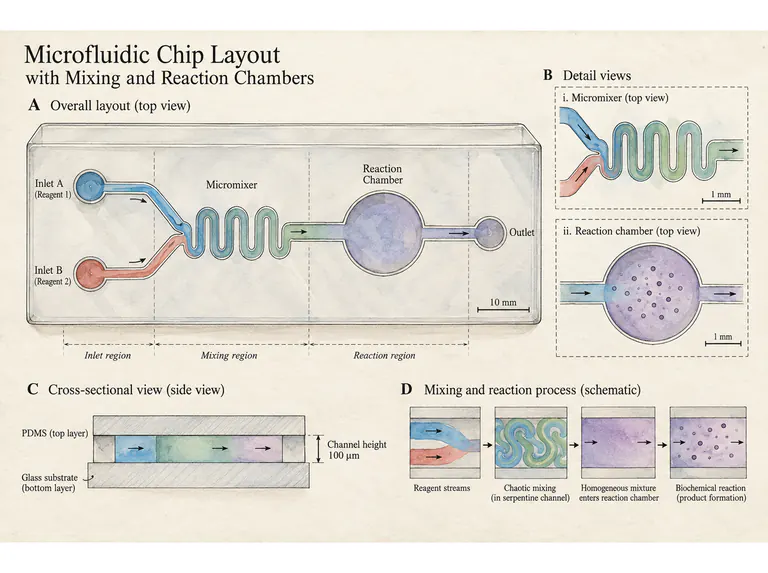 Microfluidic mixing: a watercolor channel map