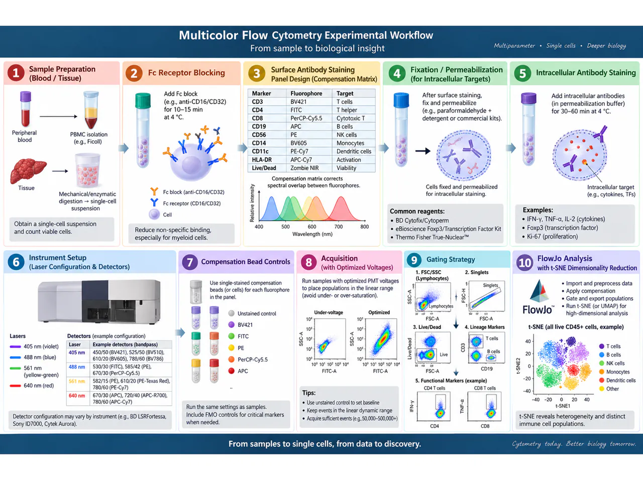 Flow cytometry: samples, acquisition and gates