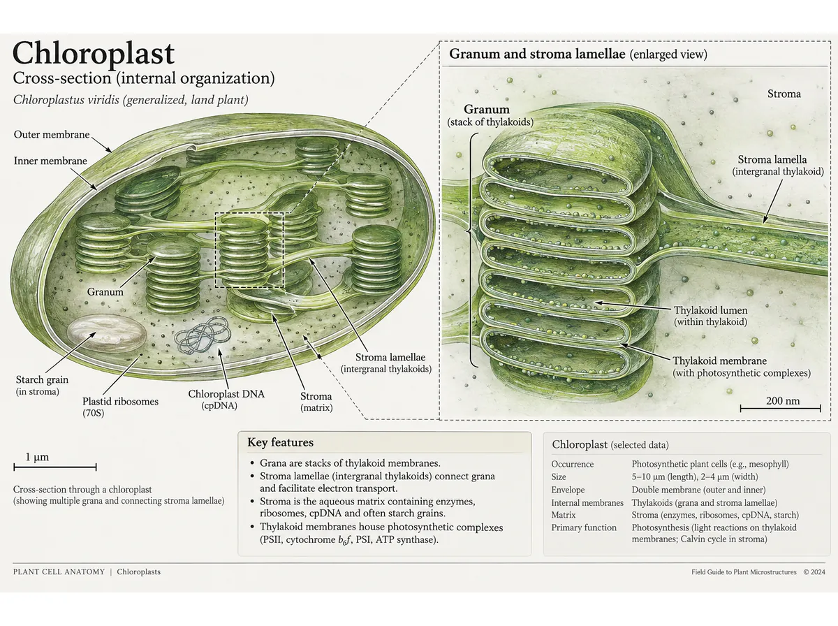 Chloroplast anatomy: a study-guide arrangement