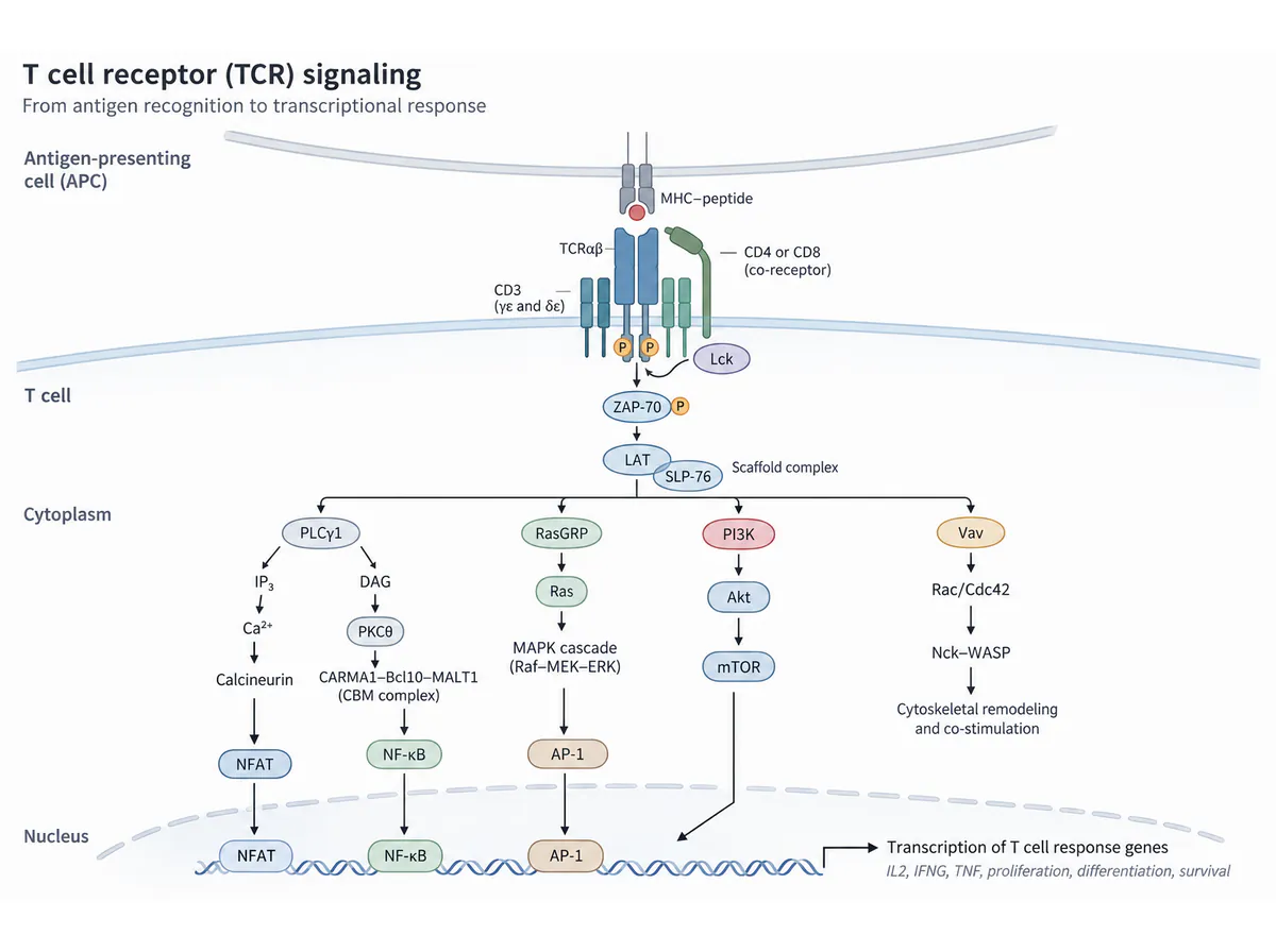 T-cell receptor: signal map