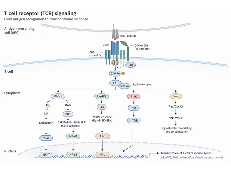 T-cell receptor: signal map