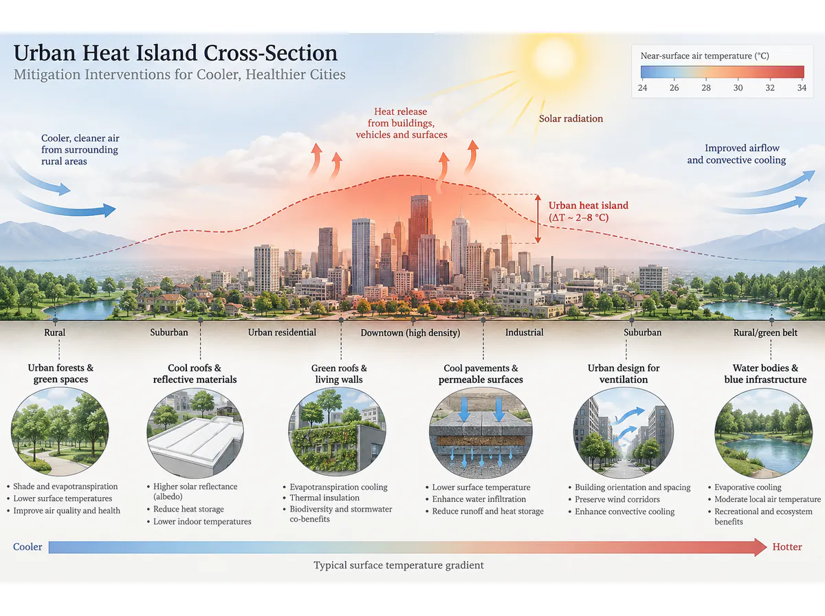 Urban heat: a layered intervention view